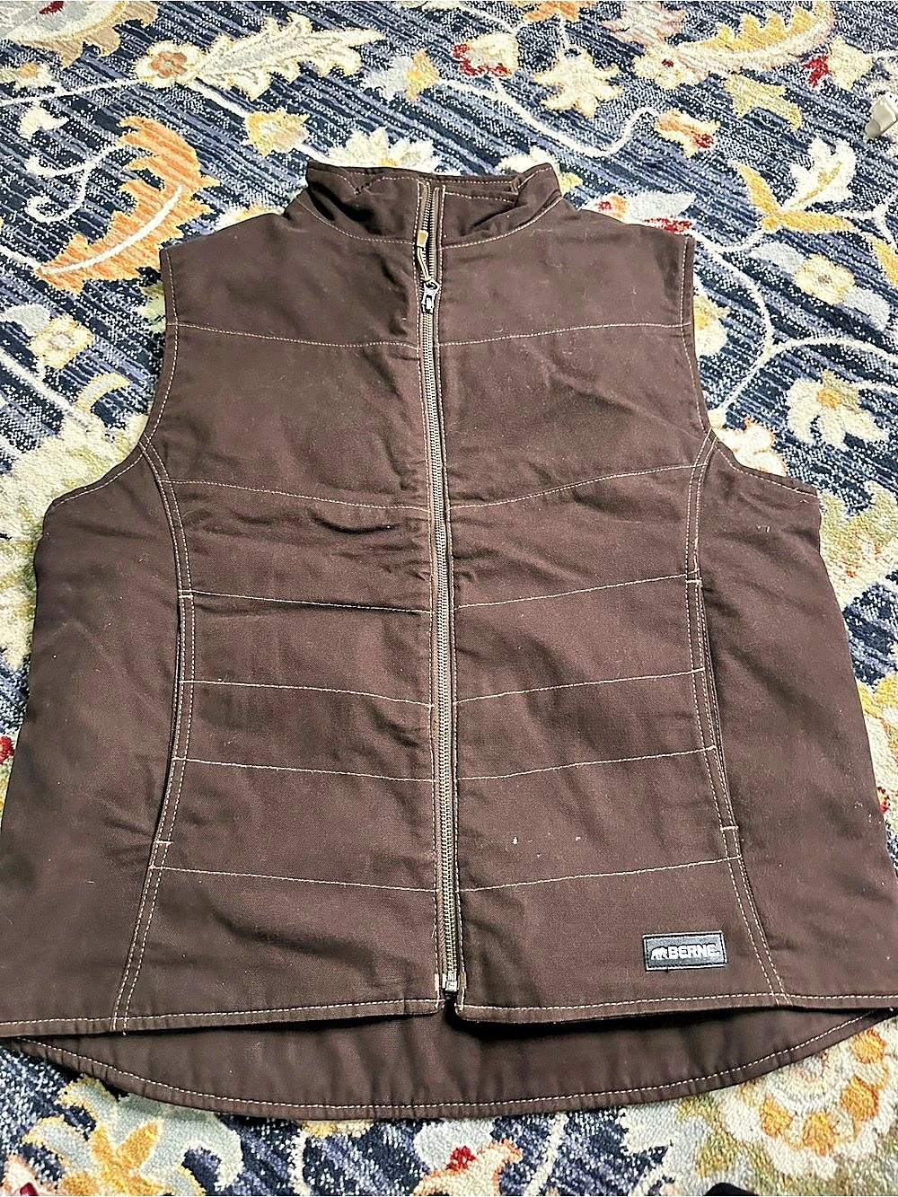 Berne Women's Sherpa-Lined Softstone Duck Vest Brown Large